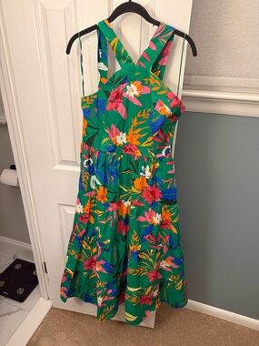 JCrew Green Tropical Floral Sundress